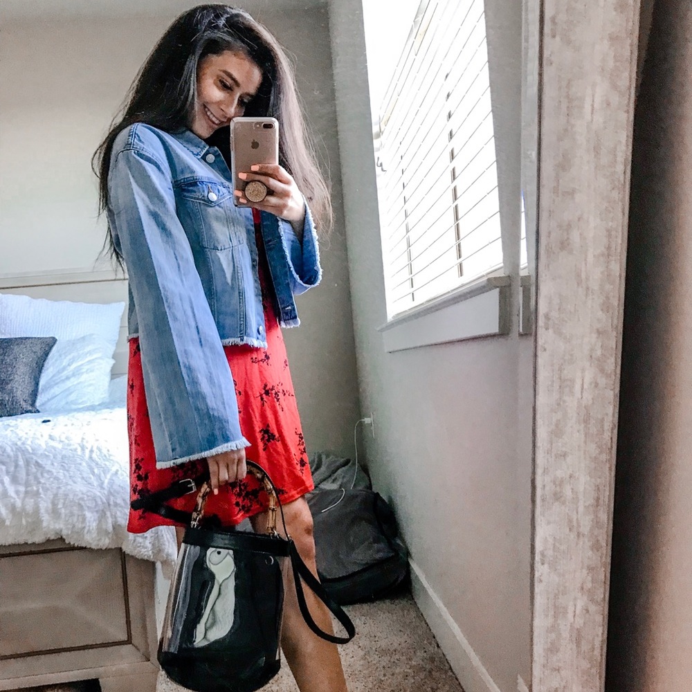 Express bell sleeve jean jacket